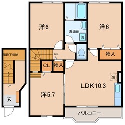 吉良吉田駅 徒歩9分 2階の物件間取画像